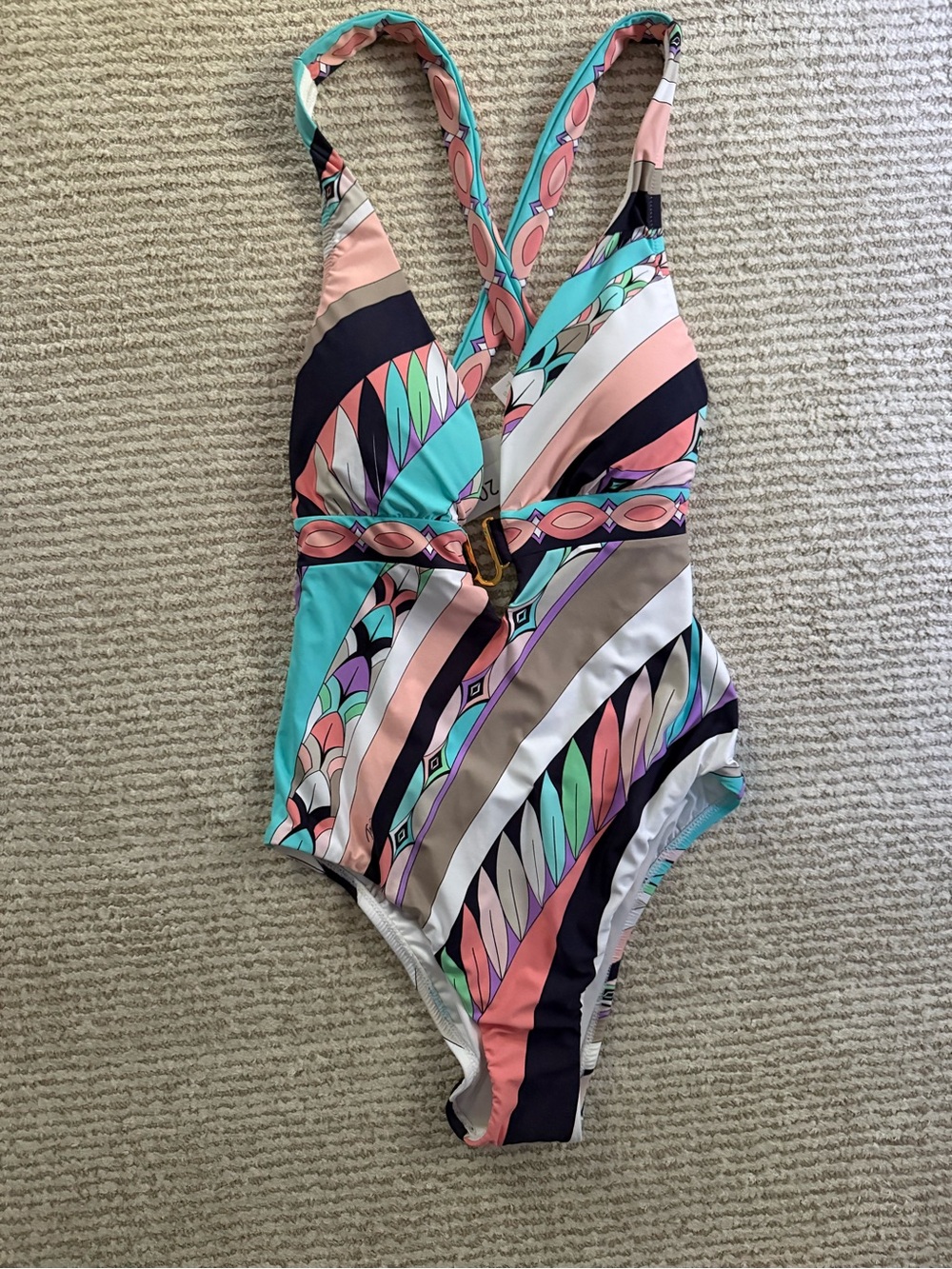 NWT Trina Turk electric waves one piece - sz 8